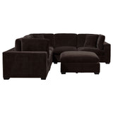 Lakeview Modular Sectional Sofa, Armless Chair & Ottoman - Dark Chocolate Chenille with Reversible Cushions – view 20