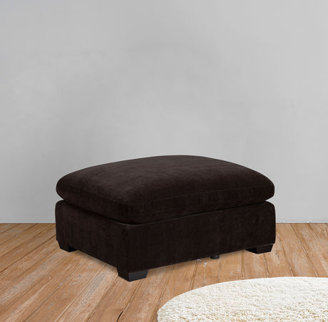 Lakeview Modular Sectional Sofa, Armless Chair & Ottoman - Dark Chocolate Chenille with Reversible Cushions - lifestyle