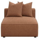 Jennifer Modular Sectional Sofa - Terracotta Woven Fabric with Welt Trim, 6-Piece Set or Add-On Pieces – view 11