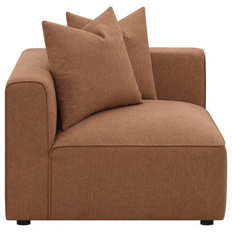 Jennifer Modular Sectional Sofa - Terracotta Woven Fabric with Welt Trim, 6-Piece Set or Add-On Pieces – view 13