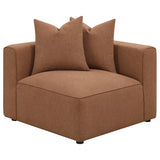 Jennifer Modular Sectional Sofa - Terracotta Woven Fabric with Welt Trim, 6-Piece Set or Add-On Pieces – view 14
