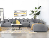 Jennifer 6-Piece Modular Sectional, Armless Chair & Ottoman - 6pcs- Modular Sectional (3 Armless Chairs + 2 Corners + Ottoman)