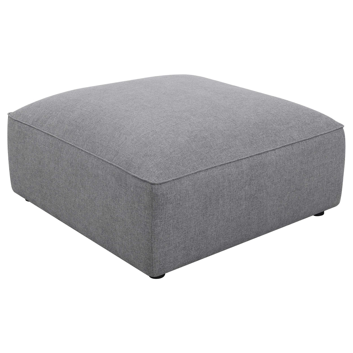 Jennifer 6-Piece Modular Sectional, Armless Chair & Ottoman - Tailored Grey Woven Fabric with Welt Trim – view 16