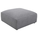 Jennifer 6-Piece Modular Sectional, Armless Chair & Ottoman - Tailored Grey Woven Fabric with Welt Trim – view 16