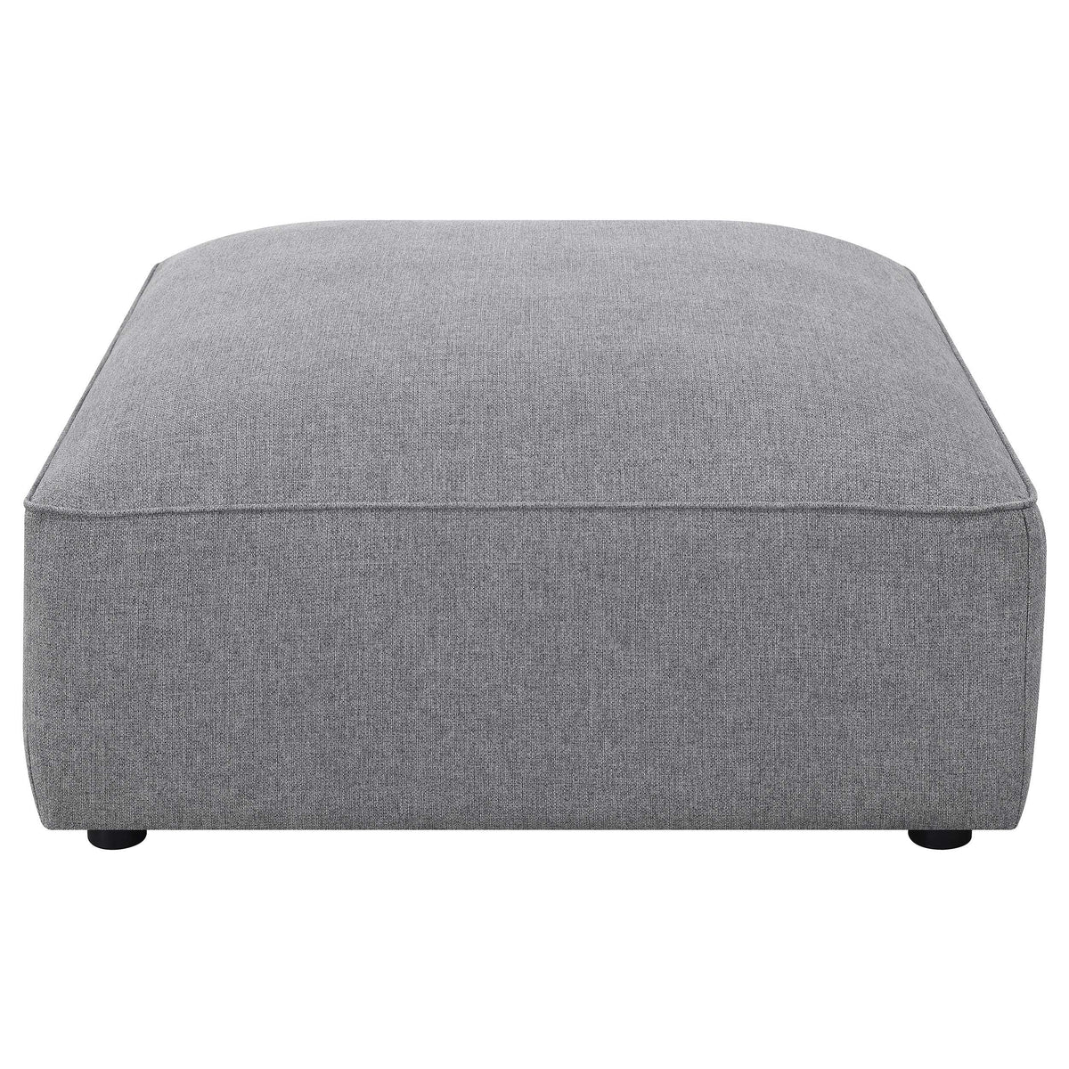 Jennifer 6-Piece Modular Sectional, Armless Chair & Ottoman - Tailored Grey Woven Fabric with Welt Trim – view 17