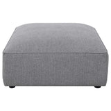 Jennifer 6-Piece Modular Sectional, Armless Chair & Ottoman - Tailored Grey Woven Fabric with Welt Trim – view 17
