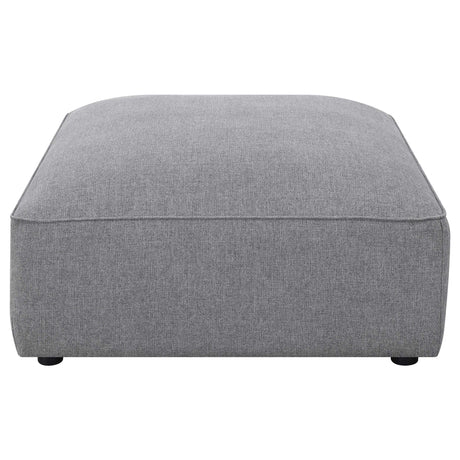 Jennifer 6-Piece Modular Sectional, Armless Chair & Ottoman - Tailored Grey Woven Fabric with Welt Trim – view 17