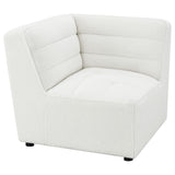Sunny Modular Sectional Sofa - Ivory Faux Sheepskin Sherpa with Channel Tufting, 6-Piece Set, Armless Chair & Ottoman – view 10