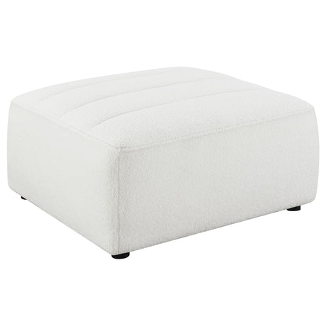 Sunny Modular Sectional Sofa - Ivory Faux Sheepskin Sherpa with Channel Tufting, 6-Piece Set, Armless Chair & Ottoman – view 11