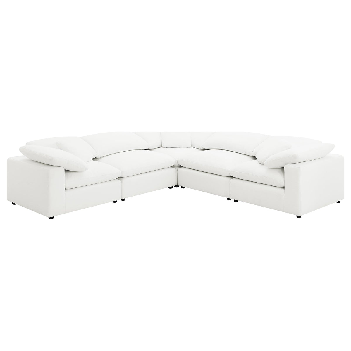 Raleigh Modular Boucle Sectional Sofa - Ivory Water-Resistant Boucle with Wide Track Arms, 5 & 6-Piece Sets – view 6