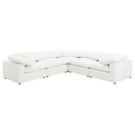 Raleigh Modular Boucle Sectional Sofa - Ivory Water-Resistant Boucle with Wide Track Arms, 5 & 6-Piece Sets – view 6