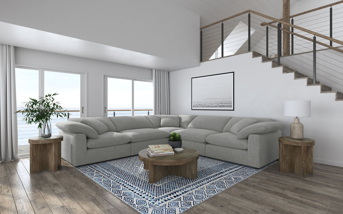 Raleigh Modular Sectional Sofa - 5pcs- 3 Corners + 2 Armless Chairs (133" x 133")