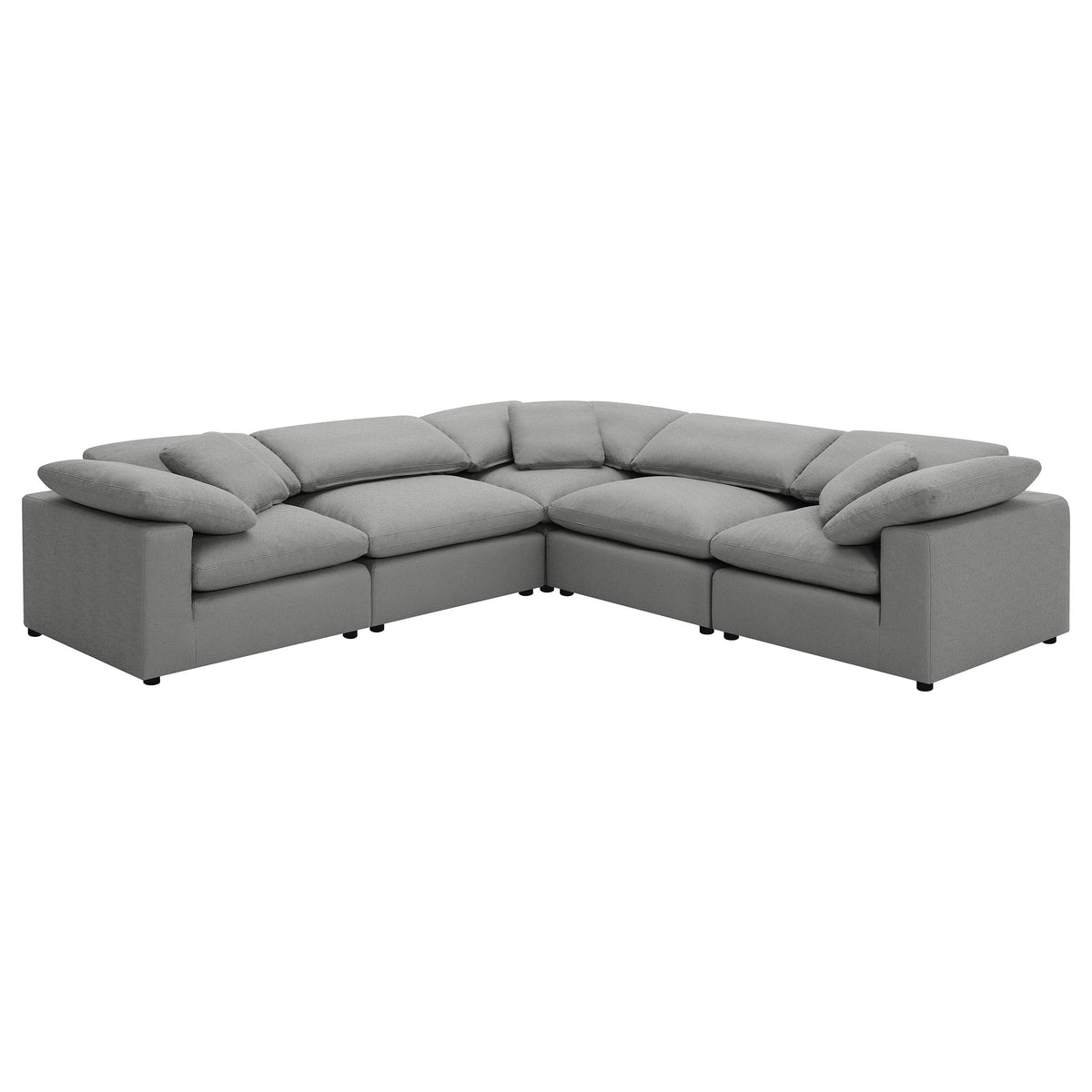 Raleigh Modular Sectional Sofa - Grey Performance Boucle with Feather-Blend Cushions, 5 or 6-Piece Layouts – view 8