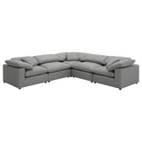 Raleigh Modular Sectional Sofa - Grey Performance Boucle with Feather-Blend Cushions, 5 or 6-Piece Layouts – view 8