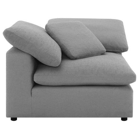 Raleigh Modular Sectional Sofa - Grey Performance Boucle with Feather-Blend Cushions, 5 or 6-Piece Layouts – view 13