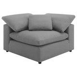 Raleigh Modular Sectional Sofa - Grey Performance Boucle with Feather-Blend Cushions, 5 or 6-Piece Layouts – view 14