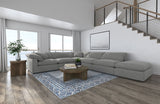 Raleigh Modular Sectional Sofa - 6pcs- 2 Corners + 3 Armless Chairs + Ottoman (175.5" x 133.5")