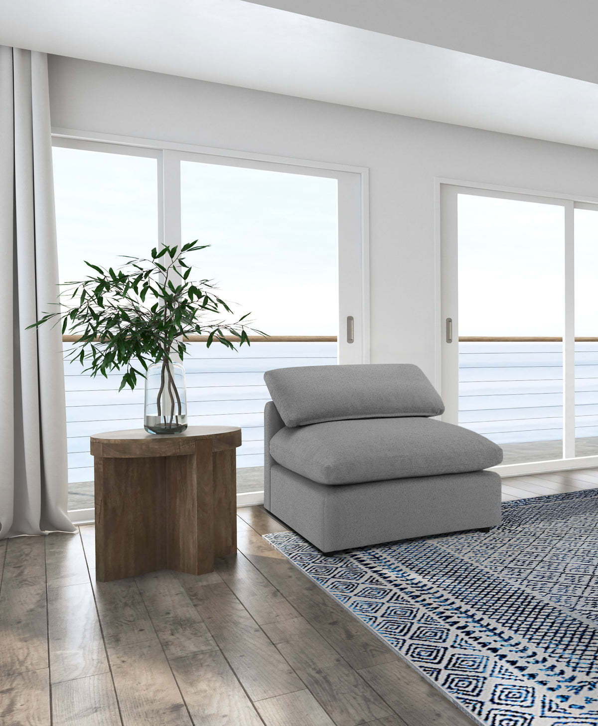 Raleigh Modular Sectional Sofa - Grey Performance Boucle with Feather-Blend Cushions, 5 or 6-Piece Layouts - lifestyle