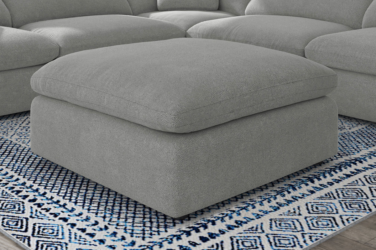 Raleigh Modular Sectional Sofa - Grey Performance Boucle with Feather-Blend Cushions, 5 or 6-Piece Layouts - lifestyle