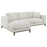 Geneva Boucle Sectional with Left Chaise & Wood Arm Accent Chair - Sectional with Left Chaise