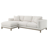 Geneva Boucle Sectional with Left Chaise & Wood Arm Accent Chair - Sand on Ash Brown Wood Base – view 5