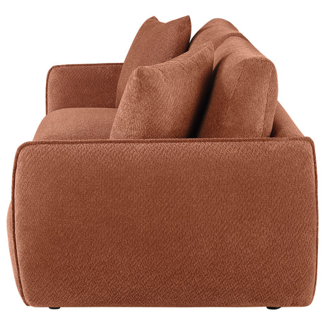 Elysia Modular Sectional, Sofa & Loveseat - Coral Chenille with Track Arms & Loose Back Cushions – view 8