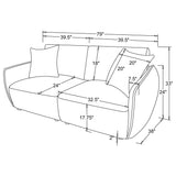 Elysia Modular Sectional, Sofa & Loveseat - Coral Chenille with Track Arms & Loose Back Cushions – view 13