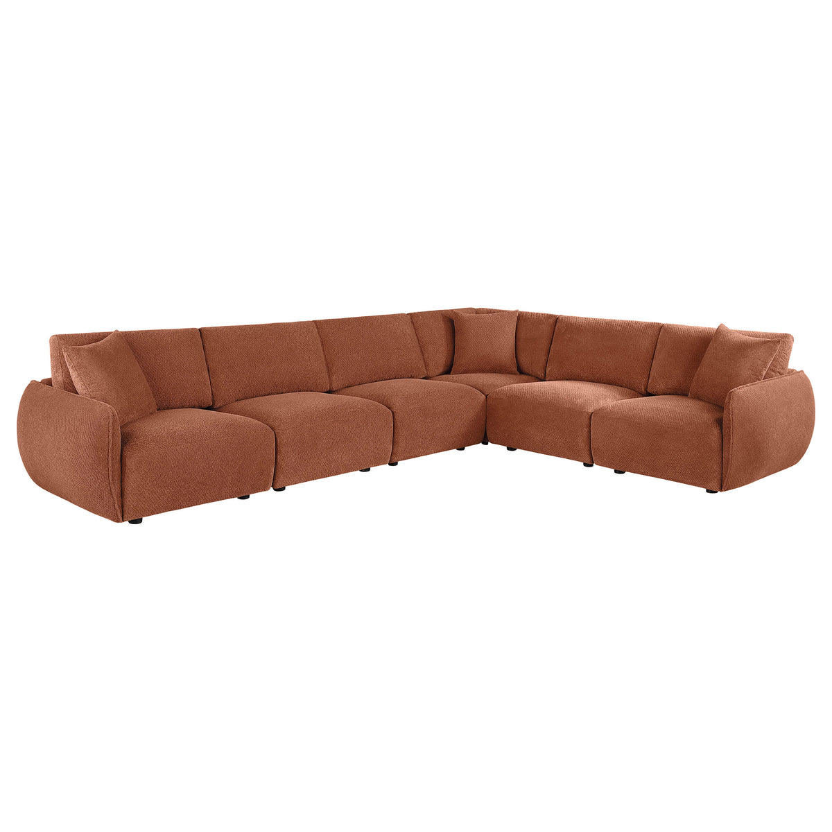 Elysia Modular Sectional, Sofa & Loveseat - 6pcs- Sectional (LAF + 3 Armless + Corner + RAF)