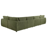 Elysia Modular Sectional, Sofa & Loveseat - Green Chenille Low-Profile Seating with Black Feet – view 11