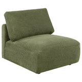 Elysia Modular Sectional, Sofa & Loveseat - Green Chenille Low-Profile Seating with Black Feet – view 13