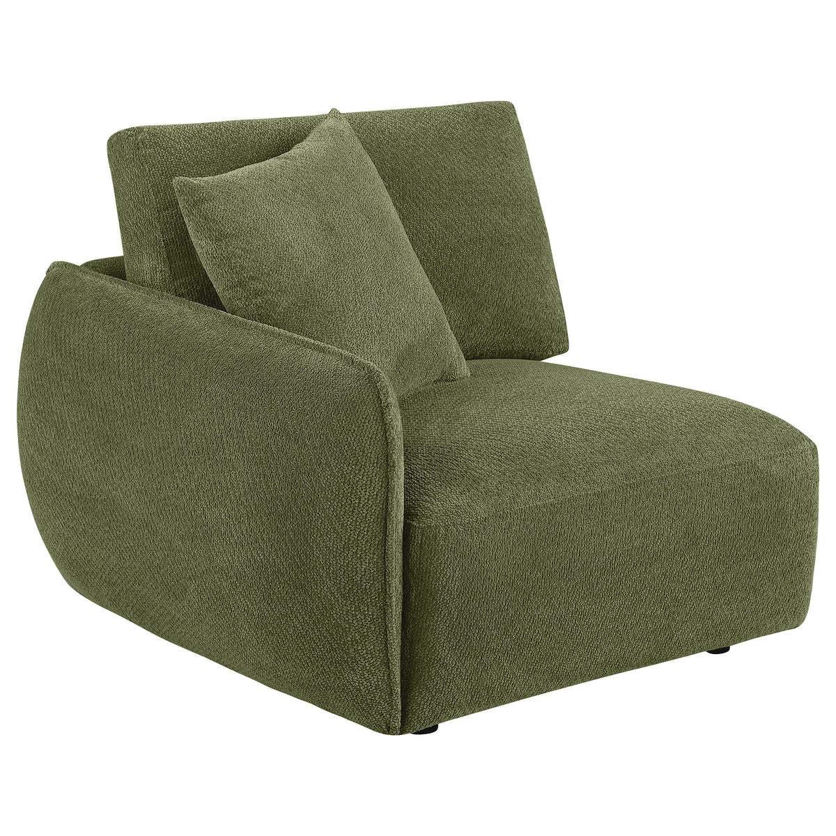 Elysia Modular Sectional, Sofa & Loveseat - Green Chenille Low-Profile Seating with Black Feet – view 15