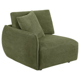 Elysia Modular Sectional, Sofa & Loveseat - Green Chenille Low-Profile Seating with Black Feet – view 15