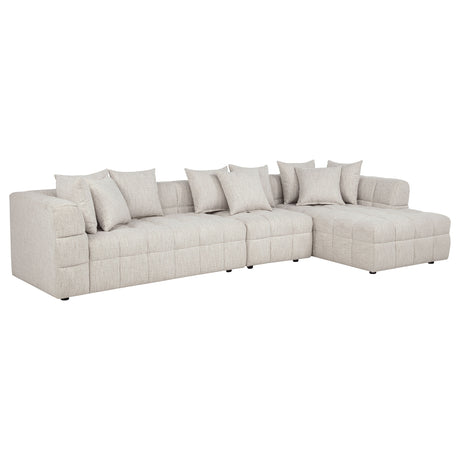Amara Modular Sectional Sofa, Armless Chair & Ottoman - 3pcs- LAF Loveseat + Armless Chair + RAF Chaise