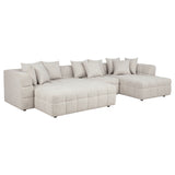 Amara Modular Sectional Sofa, Armless Chair & Ottoman - 4pcs- LAF Loveseat + Armless Chair + RAF Chaise + Ottoman