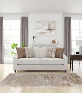 Christine Sloped Arm Sofa, Loveseat & Accent Chair - Beige Chenille with Tapered Legs, Transitional Living Room Sets – view 1
