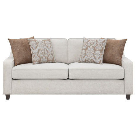 Christine Sloped Arm Sofa, Loveseat & Accent Chair - Beige Chenille with Tapered Legs, Transitional Living Room Sets – view 9