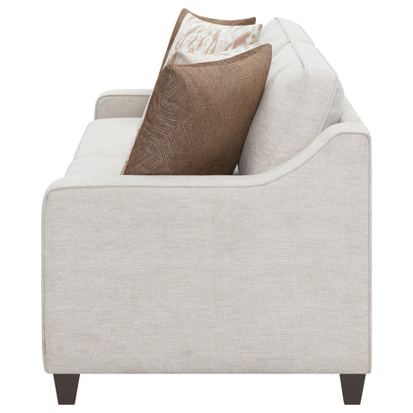Christine Sloped Arm Sofa, Loveseat & Accent Chair - Beige Chenille with Tapered Legs, Transitional Living Room Sets – view 11