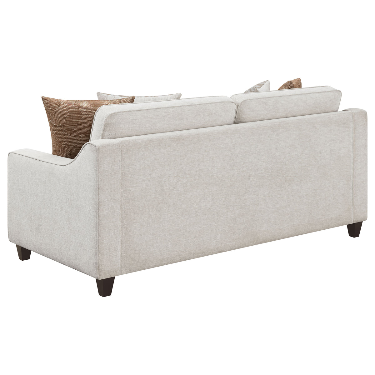Christine Sloped Arm Sofa, Loveseat & Accent Chair - Beige Chenille with Tapered Legs, Transitional Living Room Sets – view 12