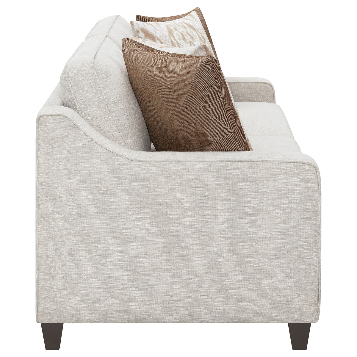 Christine Sloped Arm Sofa, Loveseat & Accent Chair - Beige Chenille with Tapered Legs, Transitional Living Room Sets – view 14