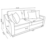 Christine Sloped Arm Sofa, Loveseat & Accent Chair - Beige Chenille with Tapered Legs, Transitional Living Room Sets – view 18