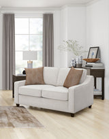 Christine Sloped Arm Sofa, Loveseat & Accent Chair - Beige Chenille with Tapered Legs, Transitional Living Room Sets – view 2
