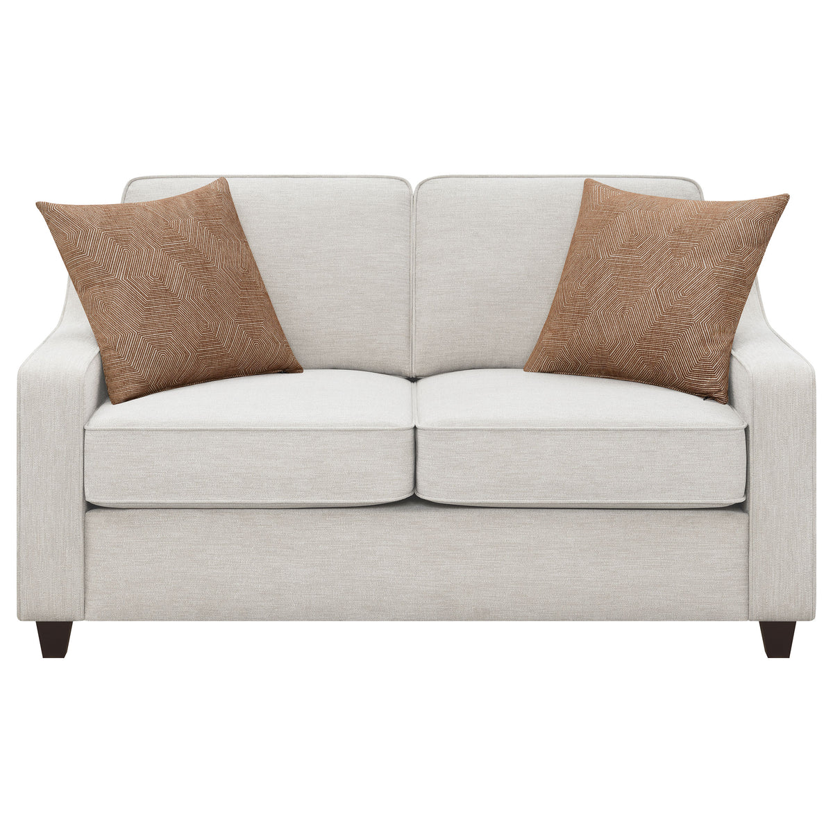 Christine Sloped Arm Sofa, Loveseat & Accent Chair - Beige Chenille with Tapered Legs, Transitional Living Room Sets – view 20