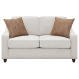 Christine Sloped Arm Sofa, Loveseat & Accent Chair - Beige Chenille with Tapered Legs, Transitional Living Room Sets – view 20