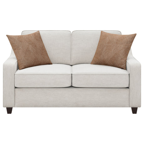 Christine Sloped Arm Sofa, Loveseat & Accent Chair - Beige Chenille with Tapered Legs, Transitional Living Room Sets – view 20