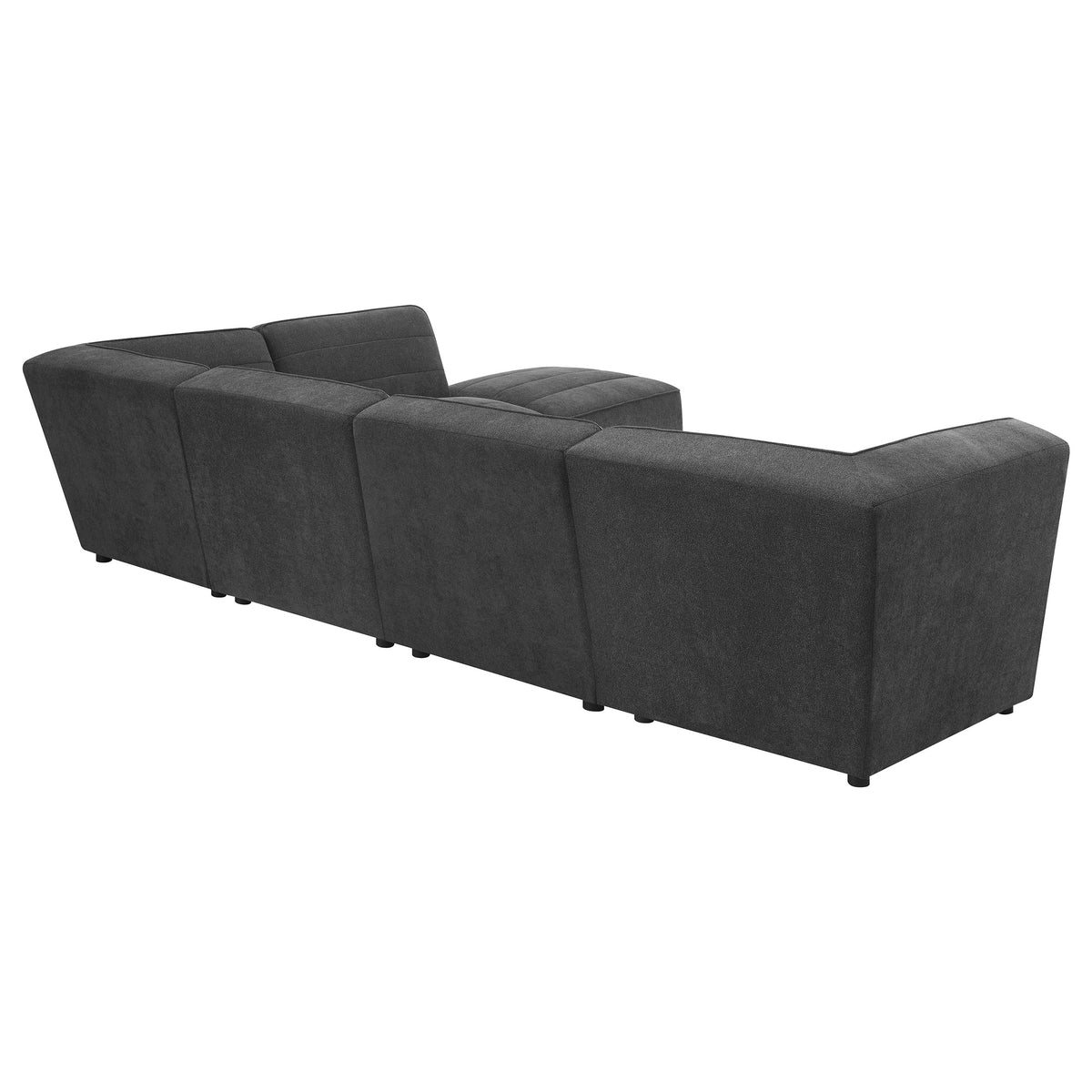 Sunny Modular Boucle Sectional Sofa - Channel Tufted Dark Charcoal, 6-Piece Set, Armless Chair or Ottoman – view 6