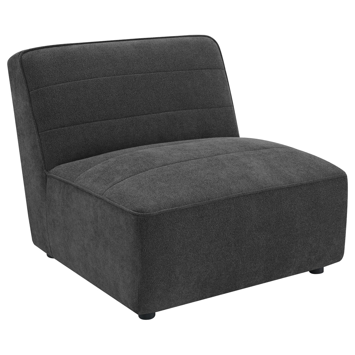 Sunny Modular Boucle Sectional Sofa - Channel Tufted Dark Charcoal, 6-Piece Set, Armless Chair or Ottoman – view 8