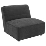 Sunny Modular Boucle Sectional Sofa - Channel Tufted Dark Charcoal, 6-Piece Set, Armless Chair or Ottoman – view 8