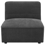 Sunny Modular Boucle Sectional Sofa - Channel Tufted Dark Charcoal, 6-Piece Set, Armless Chair or Ottoman – view 9