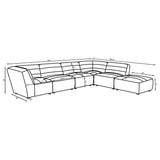 Sunny Modular Boucle Sectional Sofa - Channel Tufted Dark Charcoal, 6-Piece Set, Armless Chair or Ottoman – view 17
