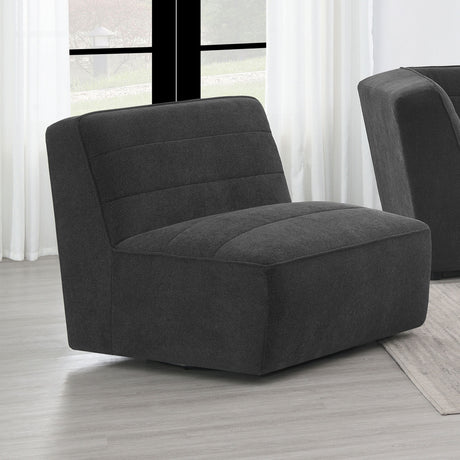 Sunny Modular Boucle Sectional Sofa - Channel Tufted Dark Charcoal, 6-Piece Set, Armless Chair or Ottoman – view 18